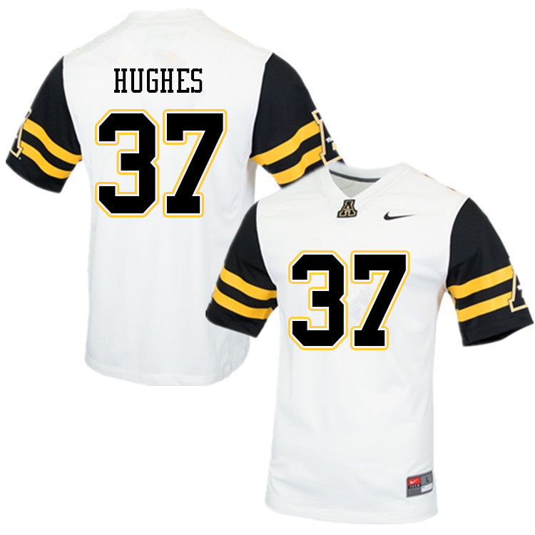 Men #37 Michael Hughes Appalachian State Mountaineers College Football Jerseys Sale-White